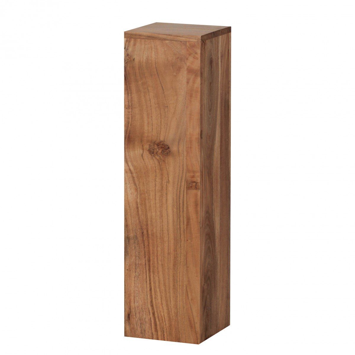 FINEBUY Satztisch SuVa2516_1 Massivholz Blumentisch 3er Set Säulentisch Dekosäule Eckig (Beistelltisch 3er Set Akazie Massivholz Modern), Dekosäule Quadratisch Pflanzentisch Blumentisch