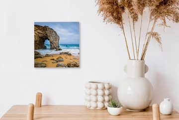 OneMillionCanvasses® Leinwandbild Steine - Wasser - Strand - Felsen - Wellen, (1 St), Leinwand Bilder für Wohnzimmer Schlafzimmer