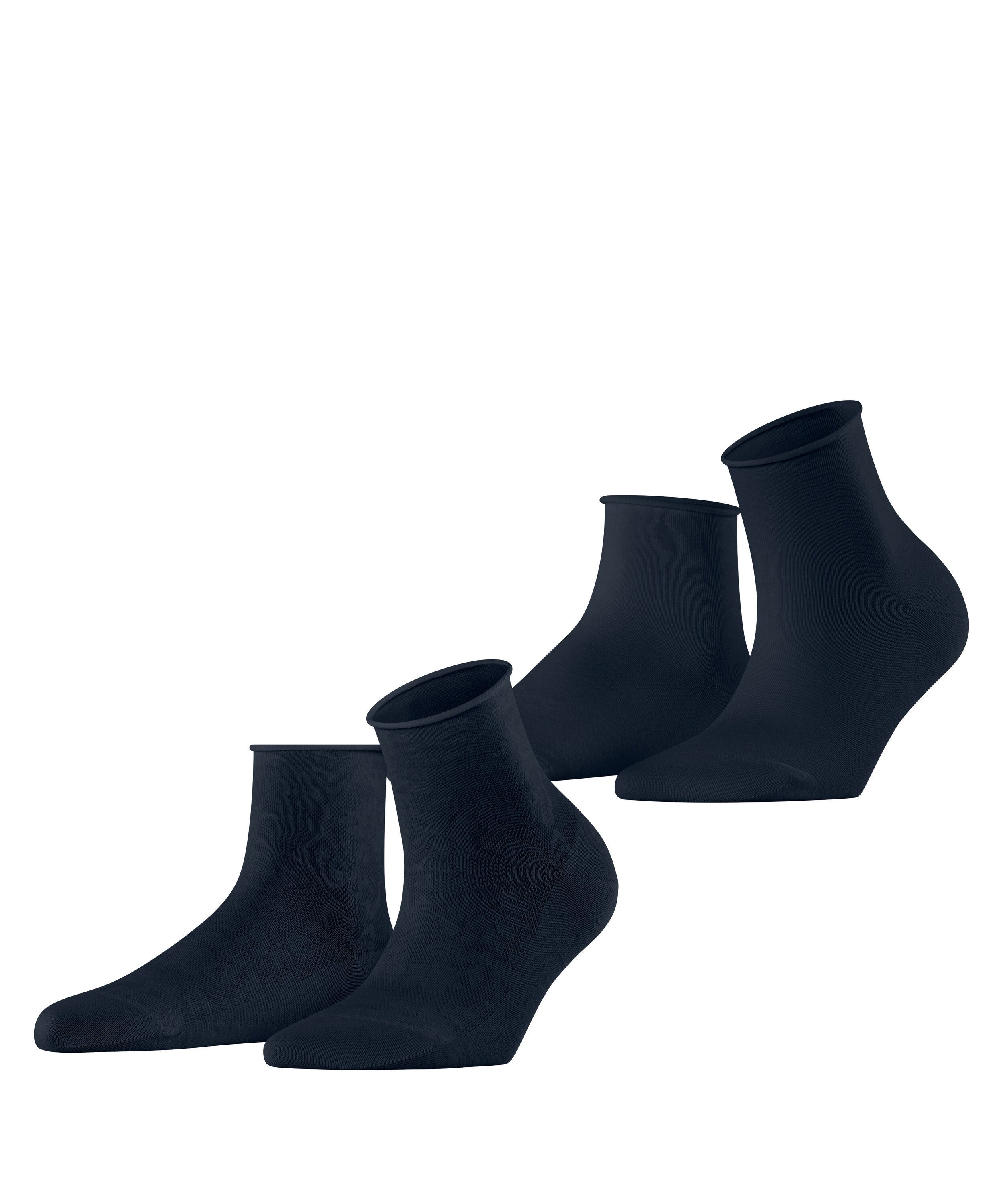 Esprit Kurzsocken Esprit Lacy Flowers 2-Pack Damen (2-Paar)
