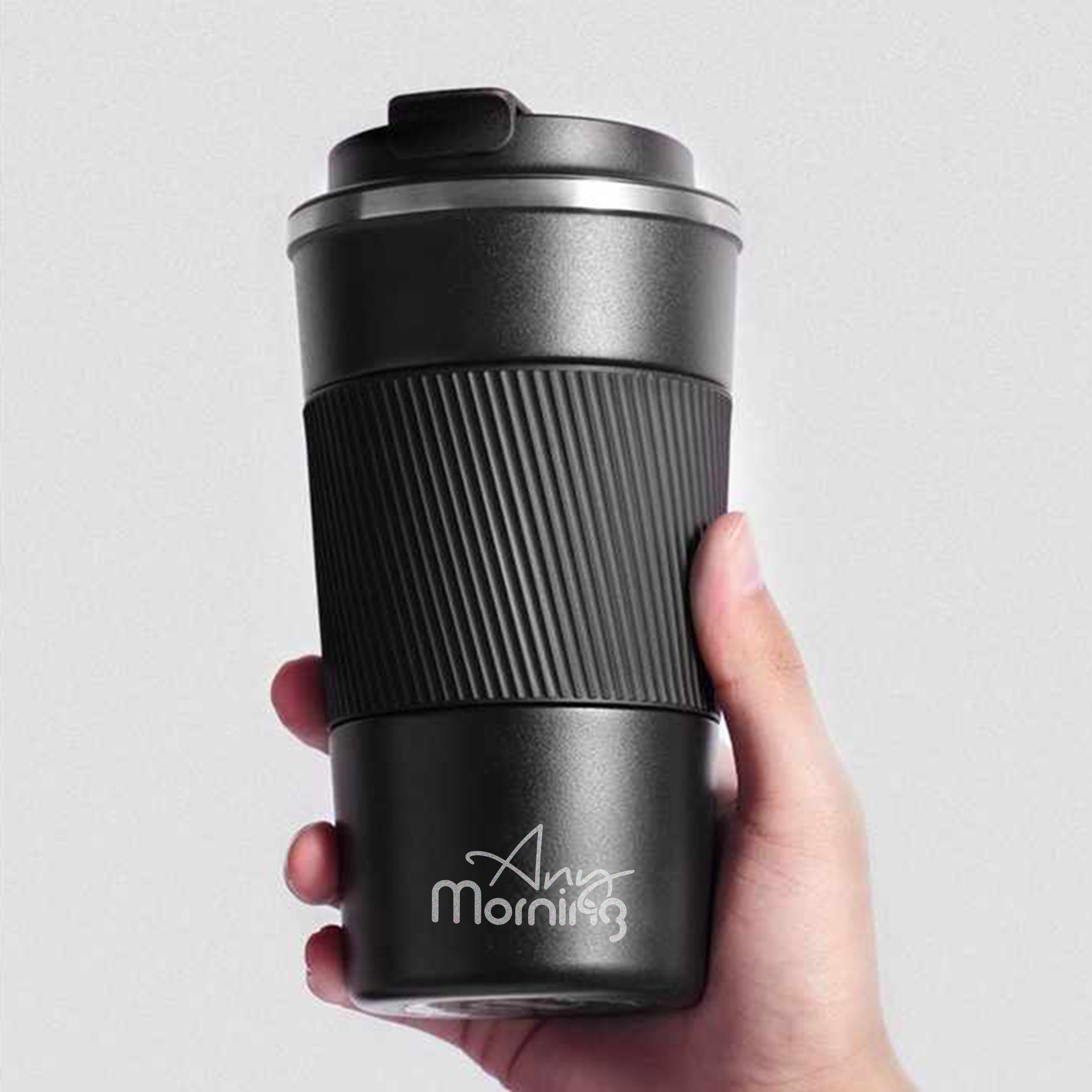 ANY MORNING Thermobecher Any Morning Edelstahl Thermosbecher – 500 ml, Schwarz, isolierend & au – Bild 2 von 4