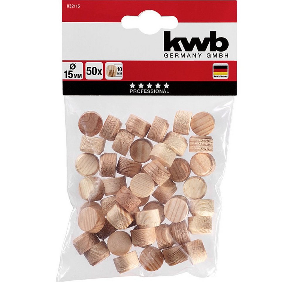 Thumbnail - kwb Dübel-Set kwb 032115 Konusplättchen 15 mm 50 St.