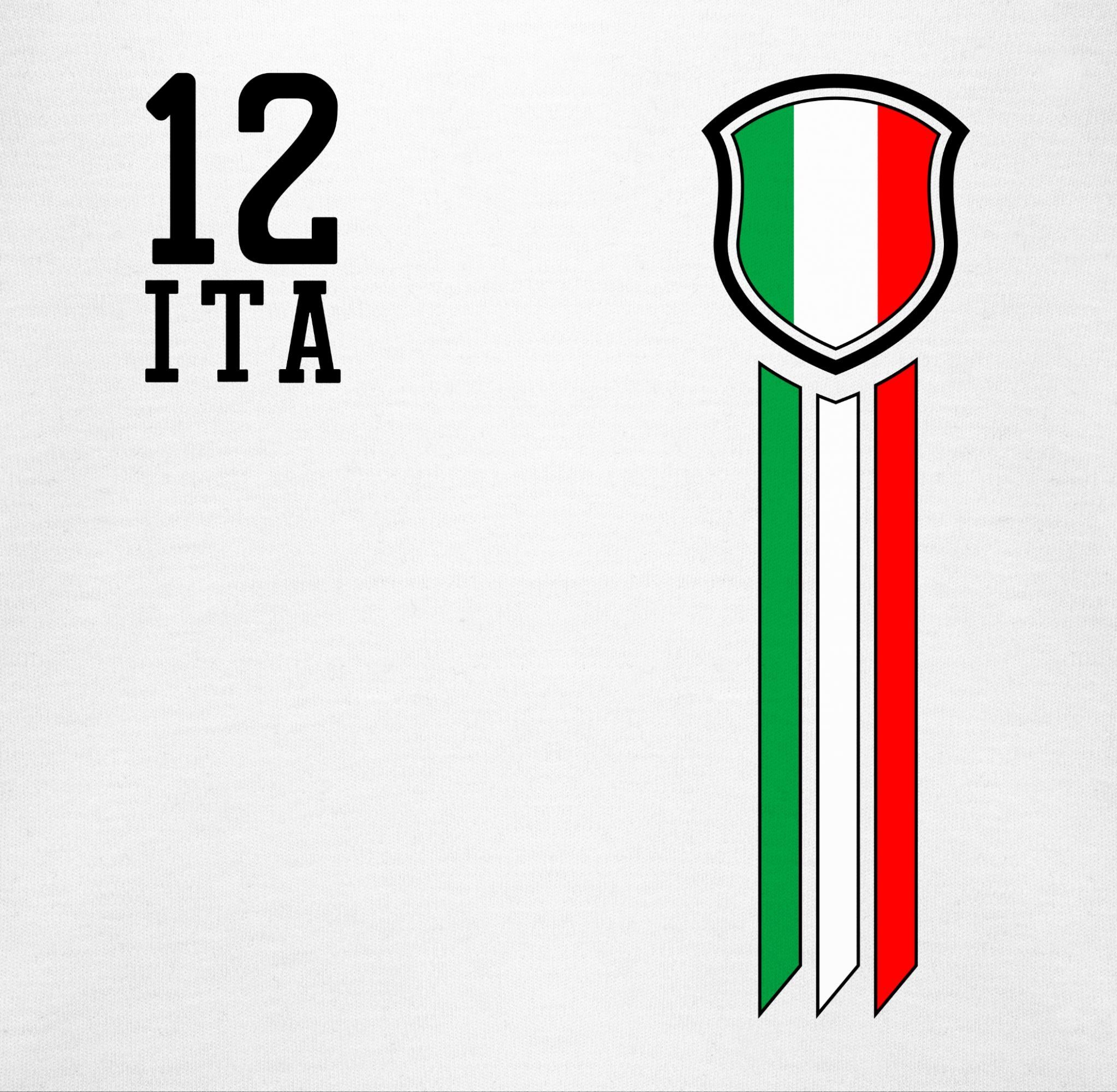 Shirtracer Shirtbody 12. Mann Baby Fussball 3 EM 2024 Weiß Fanshirt Italien
