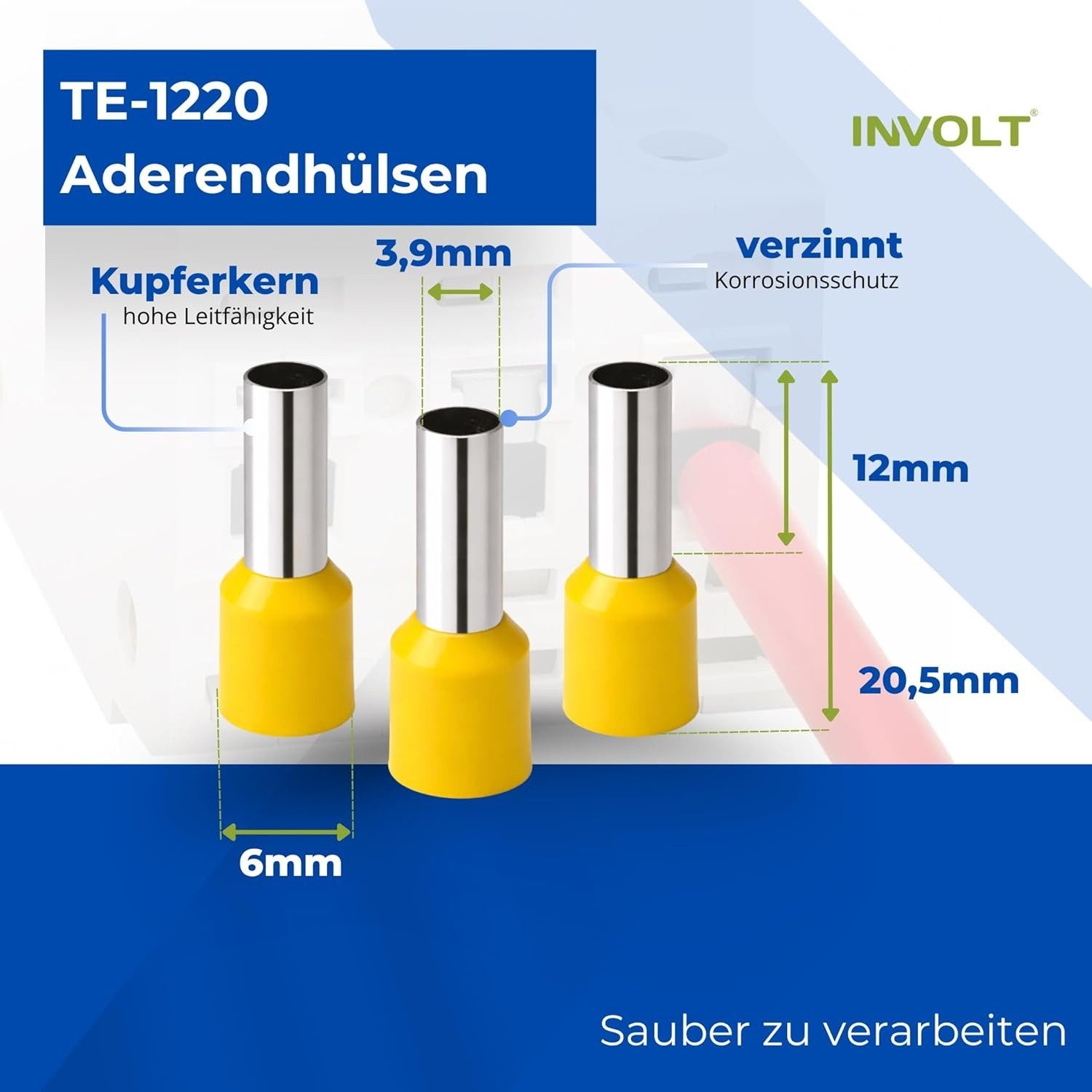 INVOLT H07V-K 6 mm² Verdrahtungsleitung 5x 1m Set, Hülsen + Spannungsprüfer Stromkabel – Bild 4 von 5