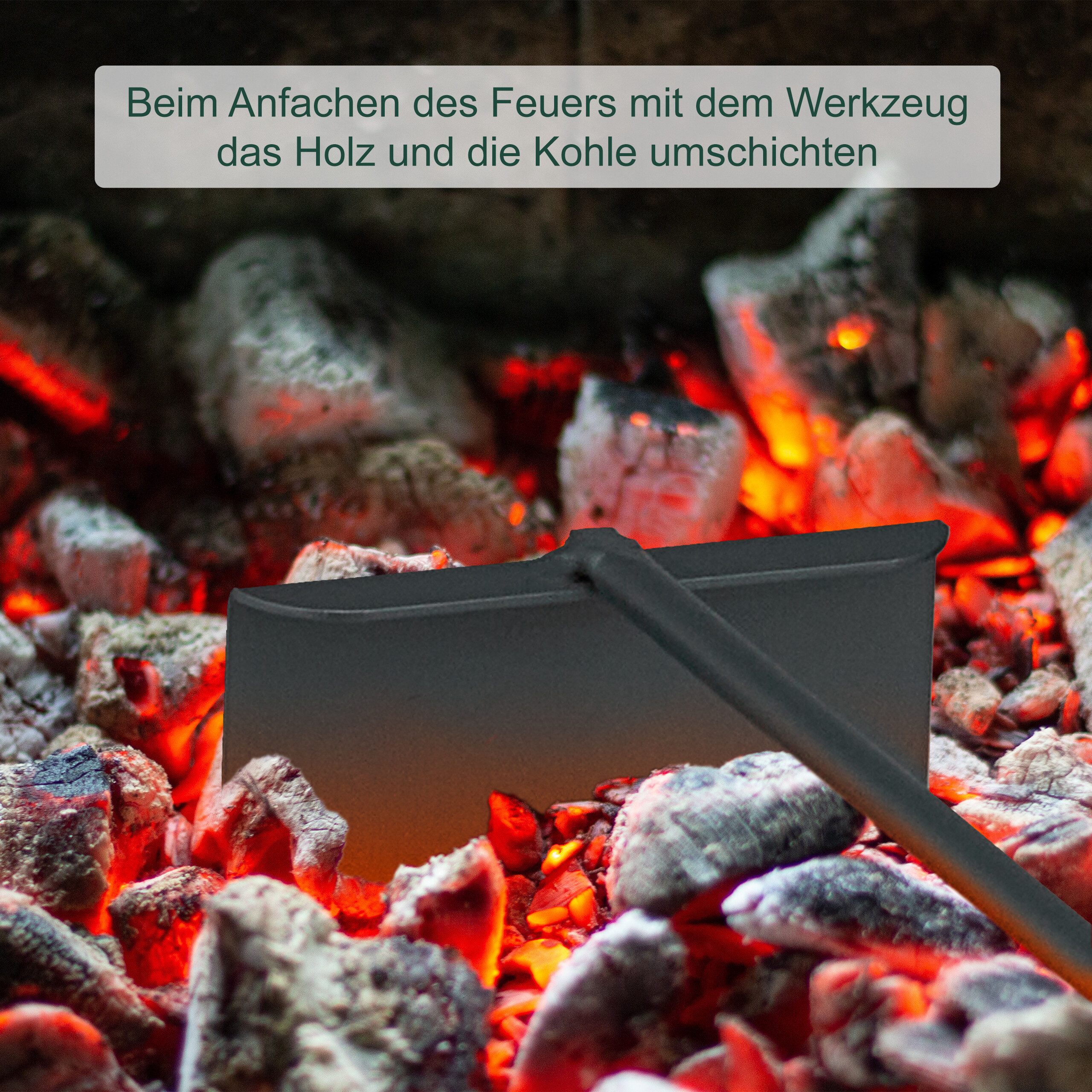 relaxdays Ascheschaufel Aschekratzer mit Holzgriff, (1 St) – Bild 2 von 5