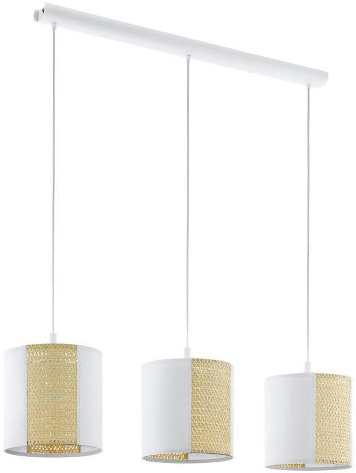 EGLO Hängeleuchte ARNHEM, ohne Leuchtmittel, weiß / L102 x H110 x B24 cm / aus Seegras und Kraftpapier