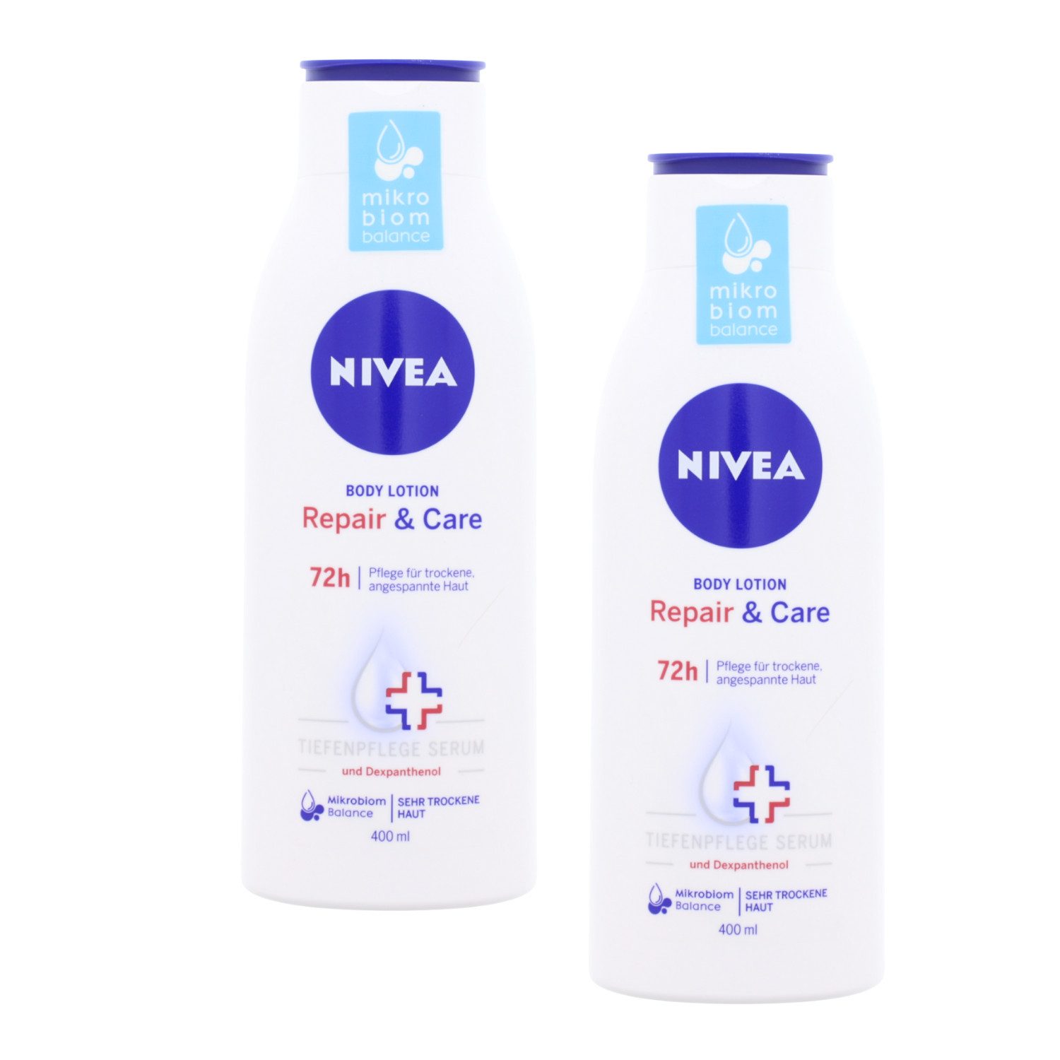 Nivea Bodylotion 2 x NIVEA Body Lotion Repair und Care jeweils 400ml 72h Lotion für seh