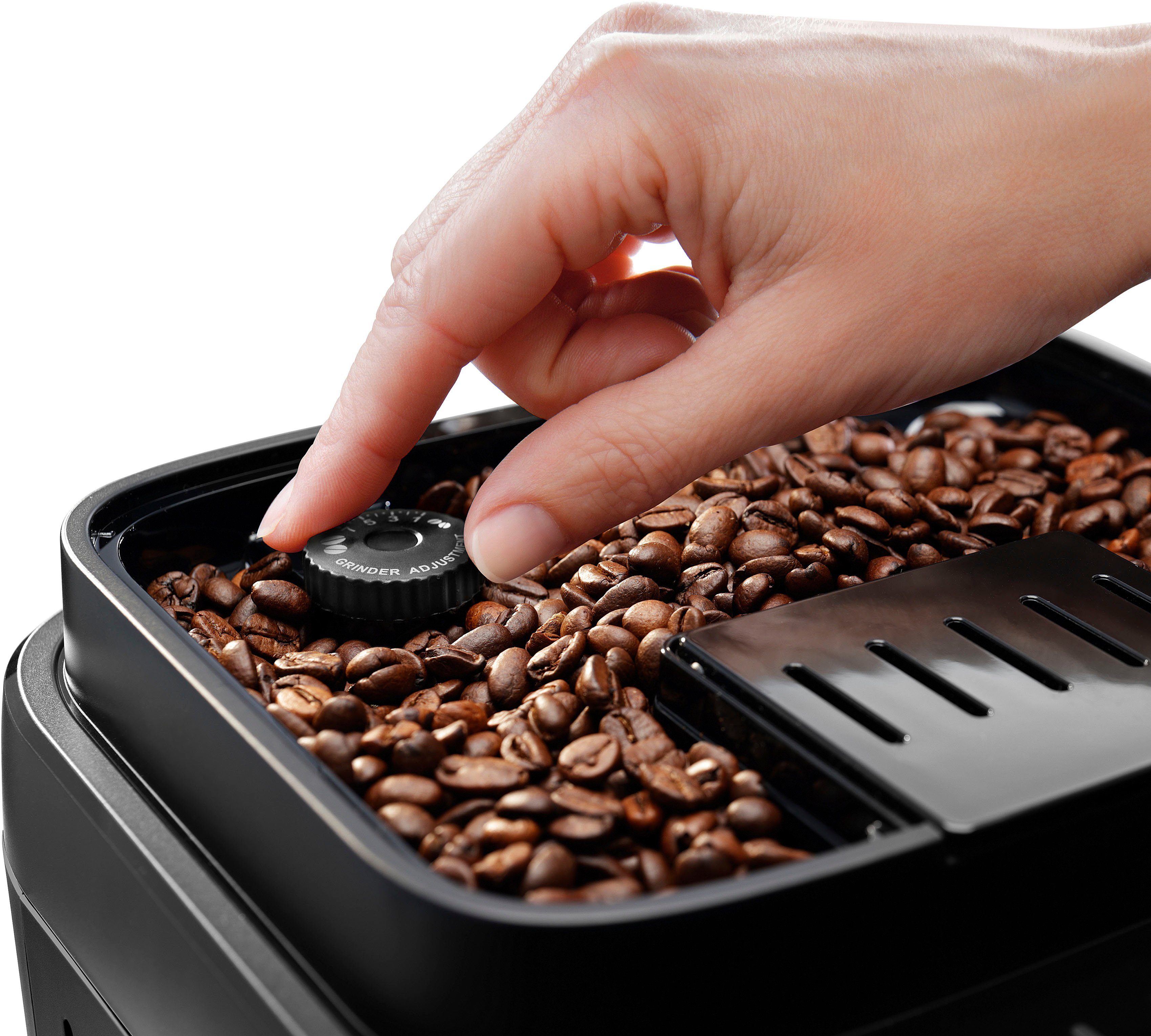 LatteCrema Kaffeevollautomat ECAM Milchsystem, Magnifica Silber/Schwarz mit Evo De'Longhi 290.61.SB,