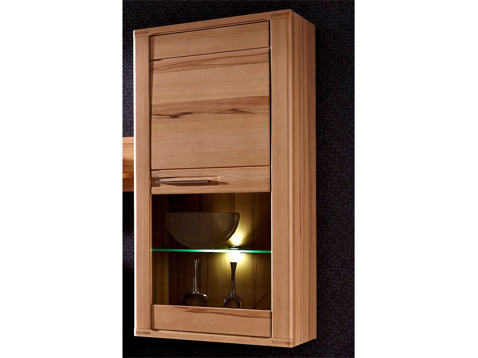 Plus Glaseinlegeboden, cm, 127 UpDown-Spot Kernbuche 1 Hängevitrine 1 Höhe fester LED-Beleuchtung. lackiert, Spanplatte Breite aus aus und Glas-/Holztür, Einlegeboden, 1 in Korpus 40 Hängevitrine, Massiv Front möbelando Kernbuche Nachbildung cm. 1 Nature mit Tiefe inkl. cm, 60