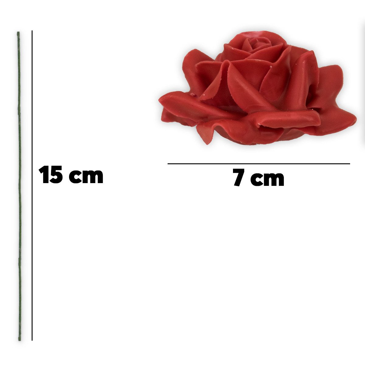 Kunstblume Wachsrosen mit Stiel als Kunstrosen Rosen-Blüten in rot Rosen, m günstig online kaufen