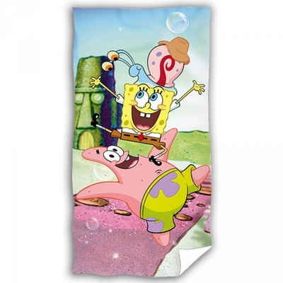 Spongebob Schwammkopf Badetuch weiches Bade/Duschtuch Sponge Bob Größe: 70 x 140 cm, Baumwolle, 100% Baumwolle