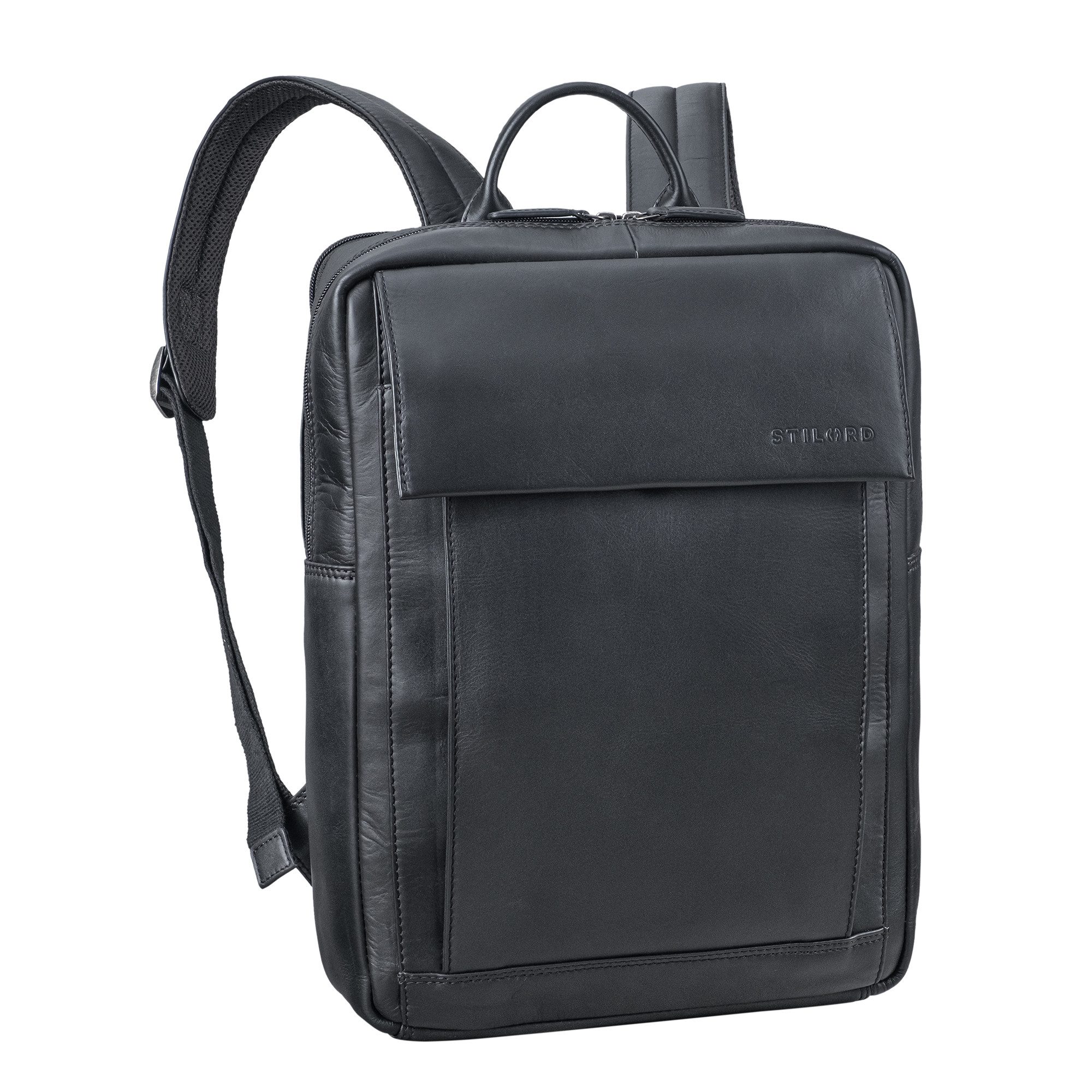 Notebook-Rucksack "Eliano" Echt Lederrucksack Damen Herren mit Laptopfach 15 - 16 Zoll