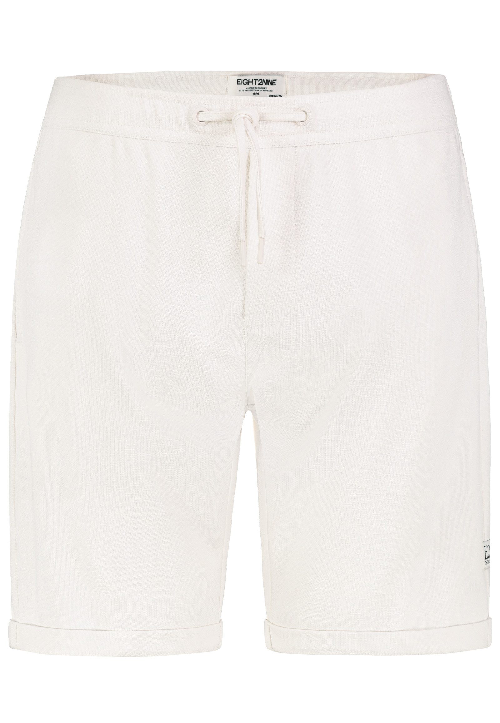 Eight2Nine Sweatshorts Tunnelzug Bund Seitentaschen Regular Fit für Herren (1-tlg) Normal Fit Einfarbig elastisch Kordelzug Casual-Style