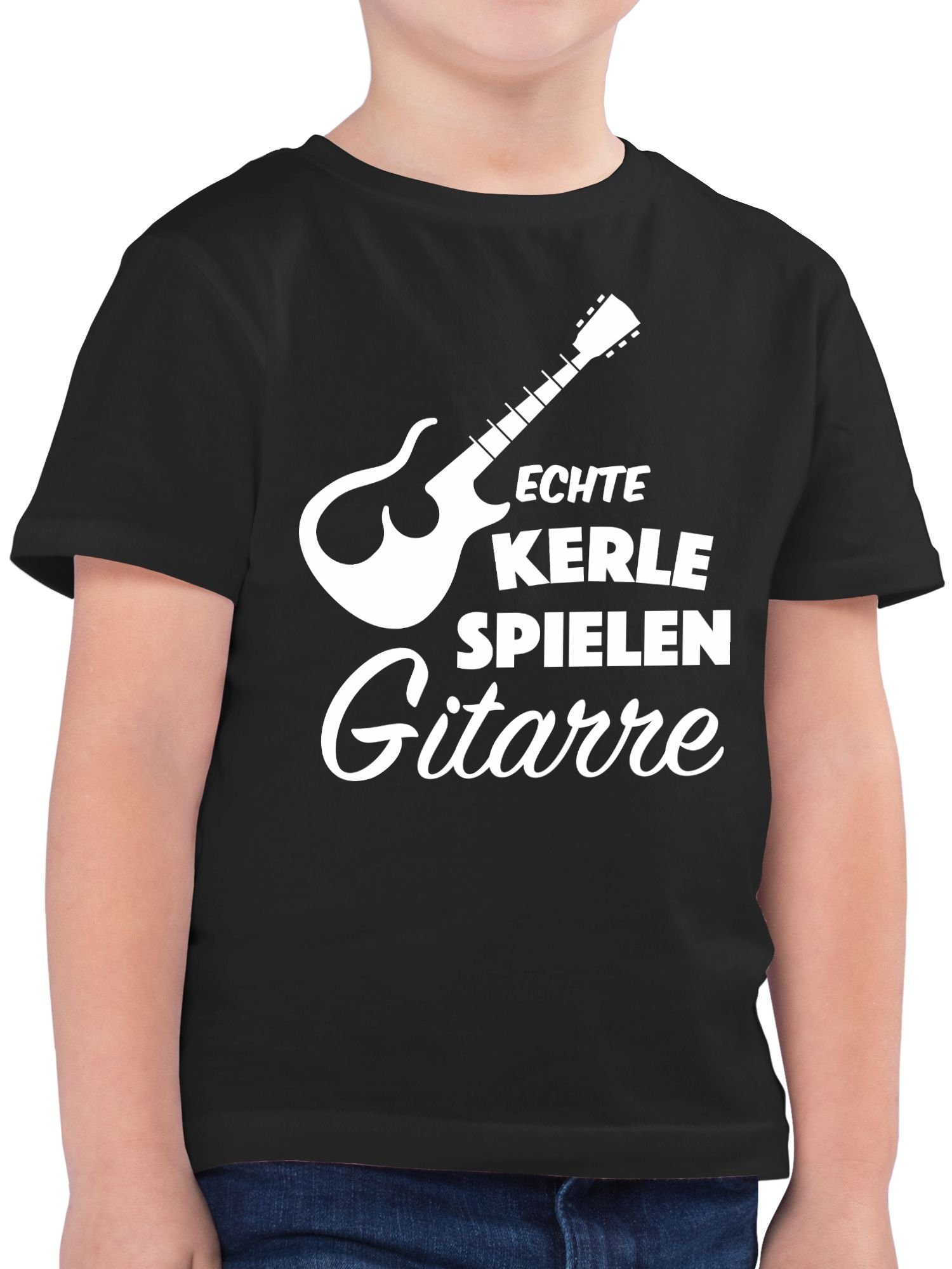 Shirtracer T-Shirt Echte Kerle spielen Gitarre Statement Sprüche Kinder