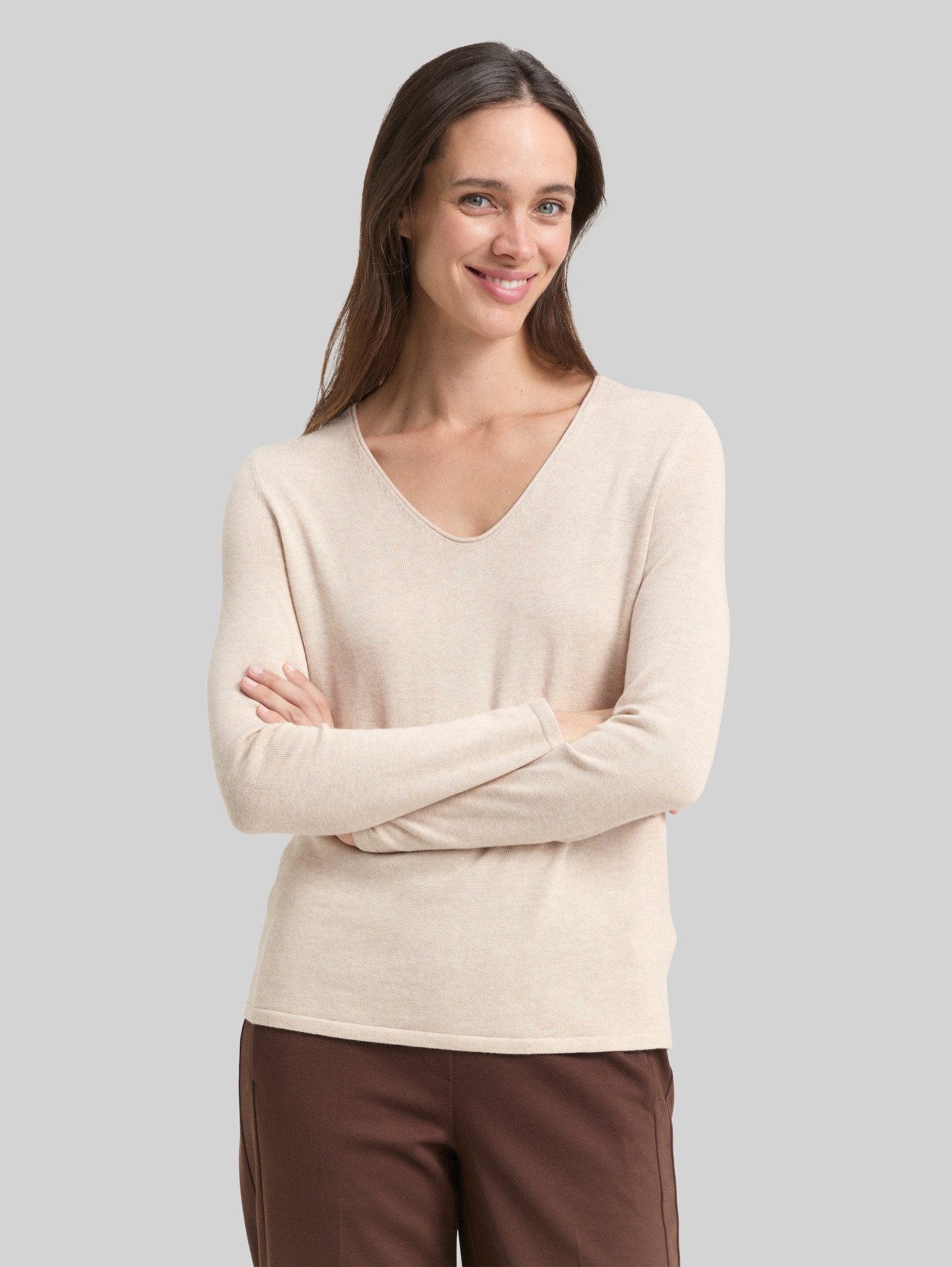 TOM TAILOR Strickpullover Pullover & Strickjacken Strickpullover mit V-Ausschnitt