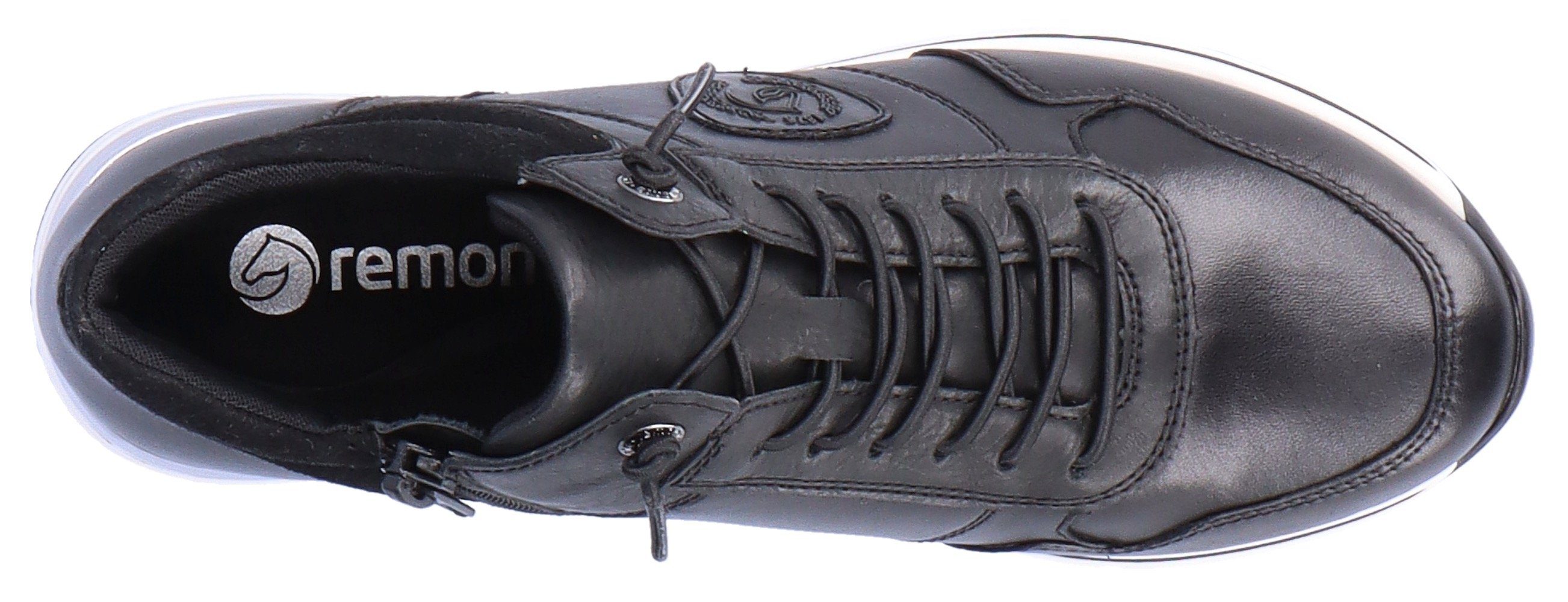 Remonte Slip-On Sneaker schwarz mit praktischem Wechselfußbett