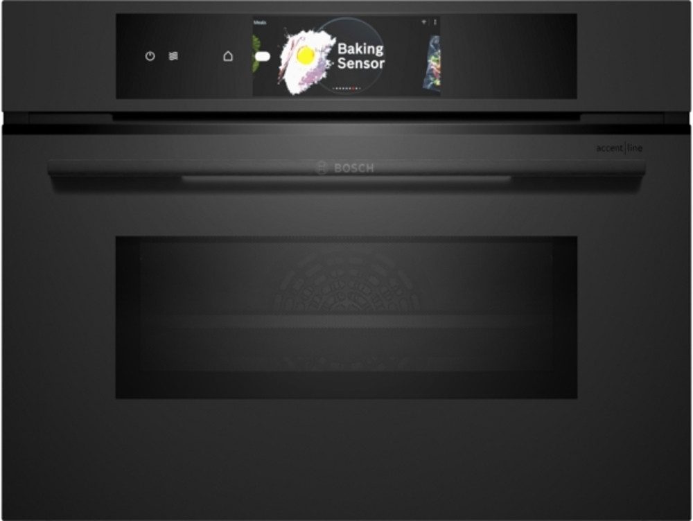 BOSCH Backofen mit Mikrowelle Serie 8 CMG978NM1 Einbau-Kompaktdampfbackofen mit Mikro 60 x 45 cm matt, Pyrolyse-Selbstreinigung