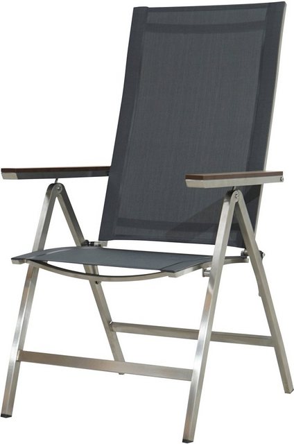 Ploß PLOSS Gartensessel Hudson, Edelstahl/Textil, verstellbar und klappbar