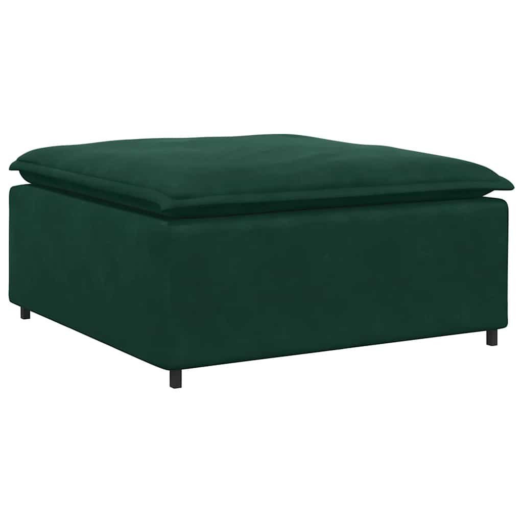 vidaXL Sofaelement Modulares Sofa Fußhocker-Modul Dunkelgrün 100x100x48 cm