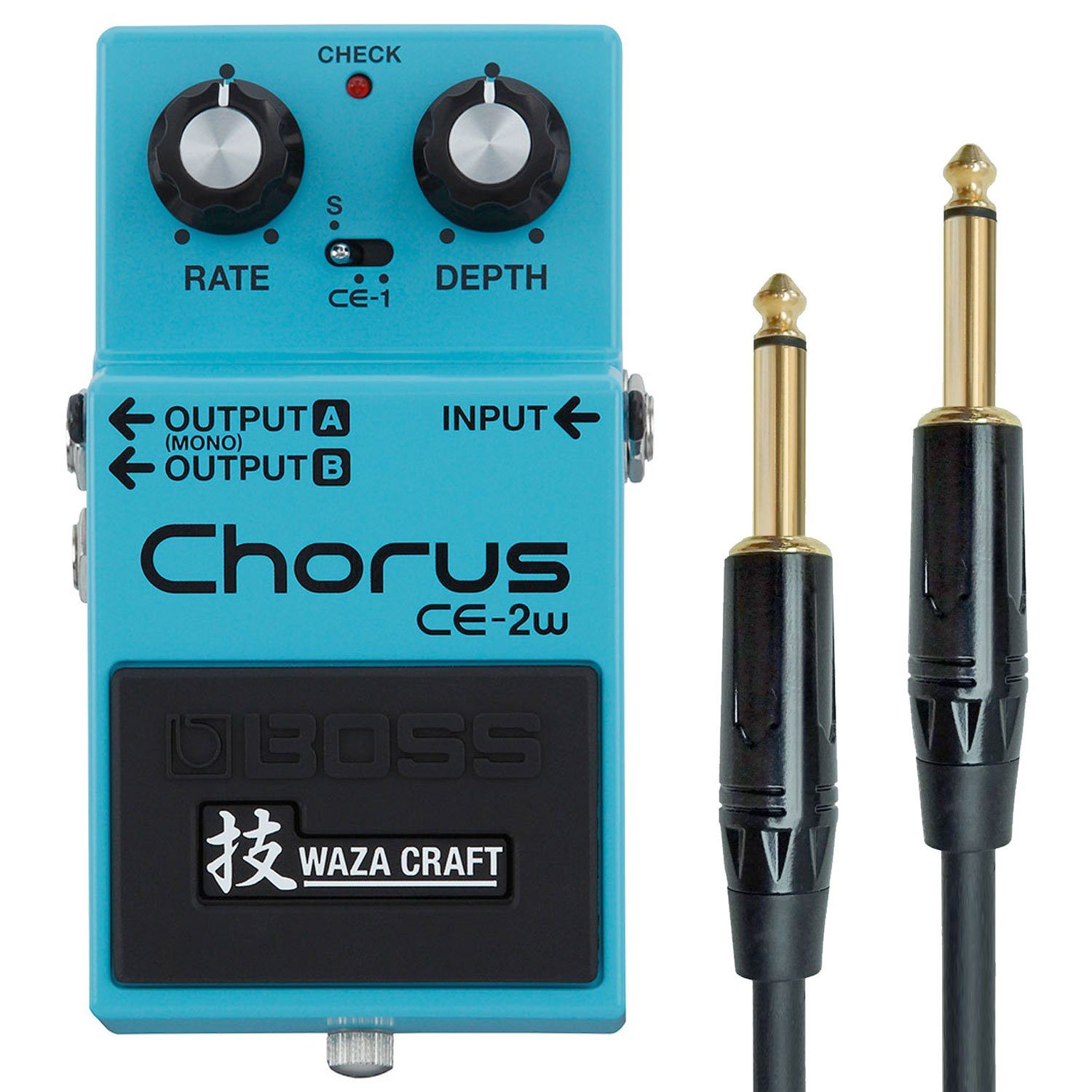 Boss by Roland E-Gitarre CE-2W Waza Craft Chorus Pedal mit Kabel