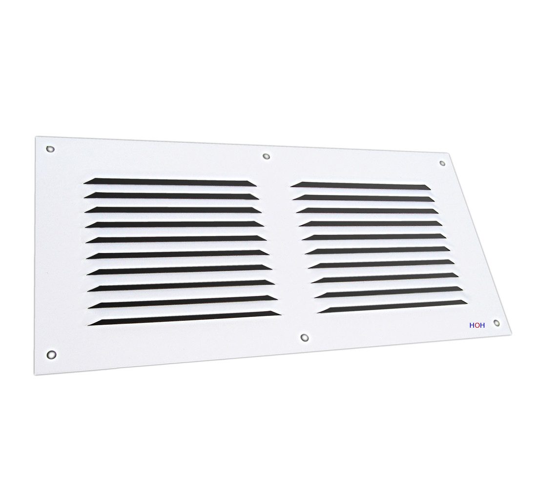 Häusler Onlinehandel GmbH Lüftungsgitter Lüftungsgitter LG 3015 LW Lamellengitter Alu Weiß PVD 300 x 150, strapazierfähige Pulverbeschichtung