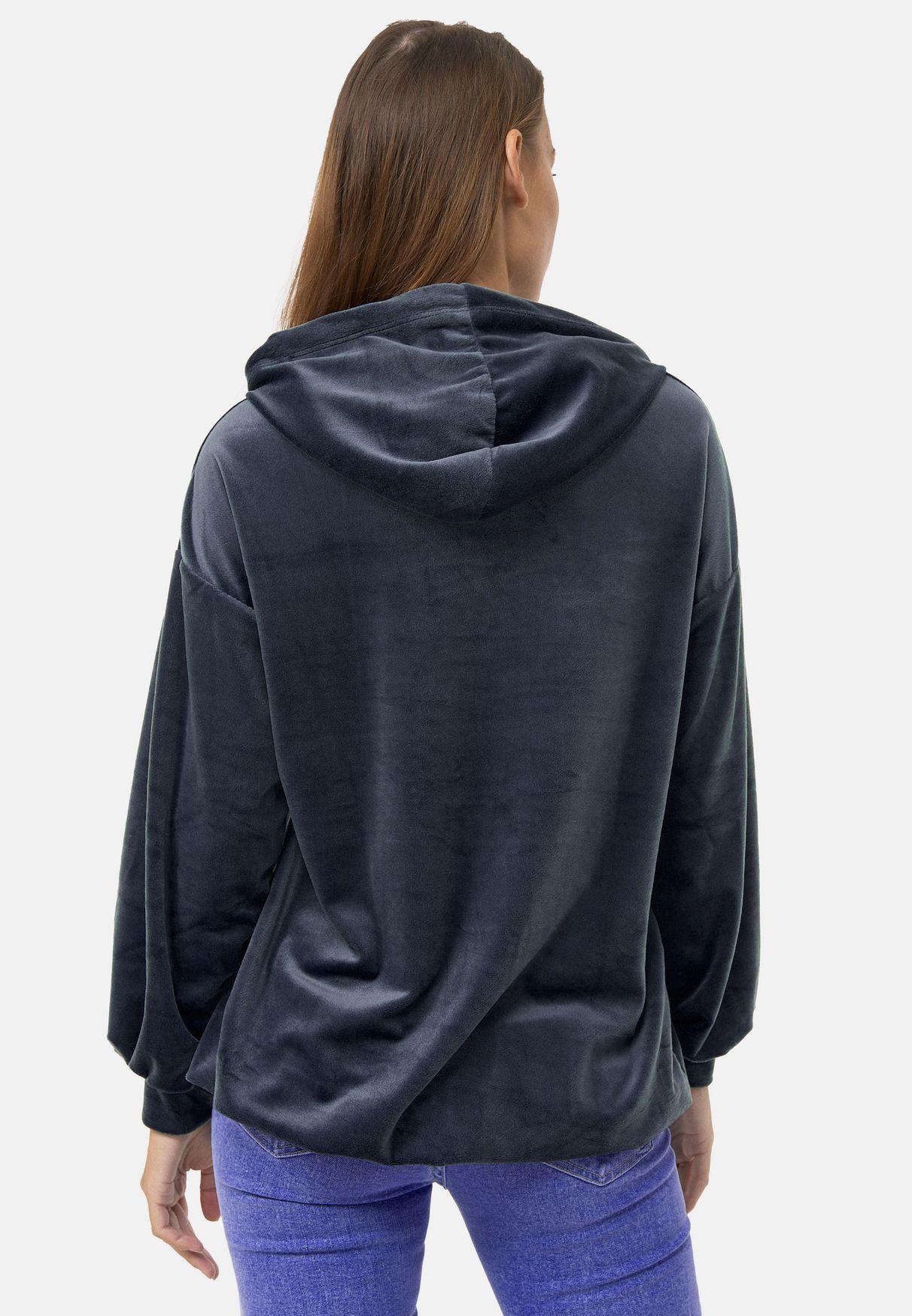 enflame Hoodie Langer Kapuzen Oversized Velours (1-tlg) Enflame Q - 51227