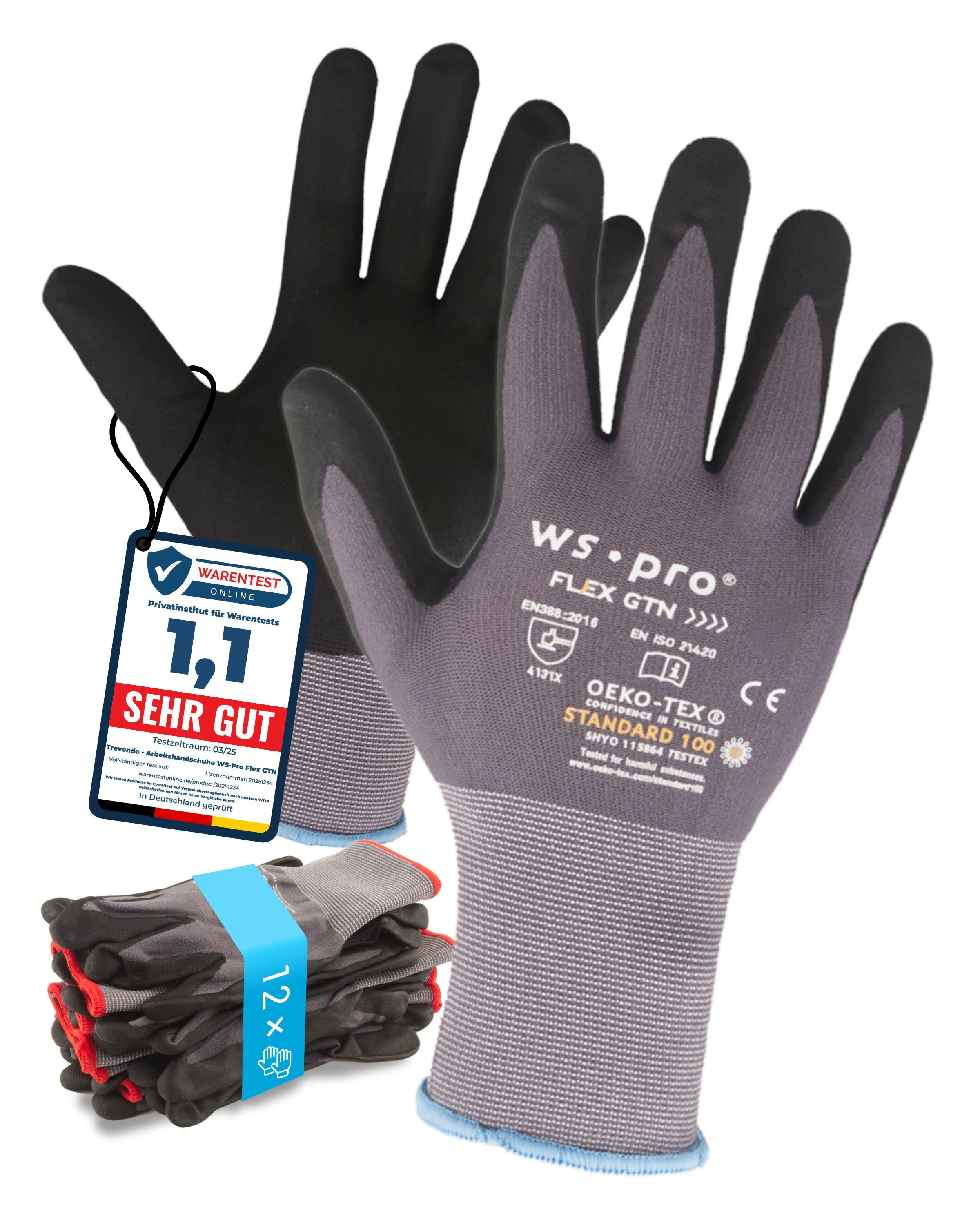 WS-Pro Arbeitshandschuhe Flex GTN Größe 8, 12 Paar günstig online kaufen