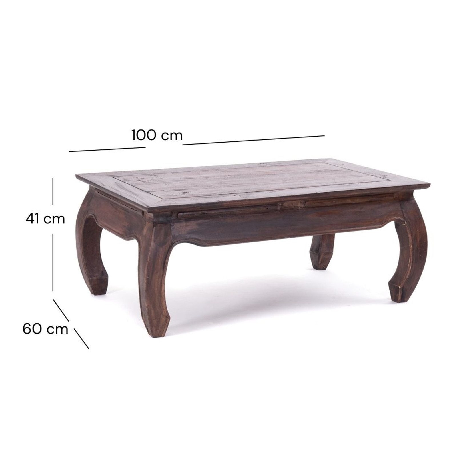 DESIGN DELIGHTS Couchtisch OPIUMTISCH "EAST", 100x60cm (BxT), Altholz massiv, Beistelltisch, 0 – Bild 2 von 5