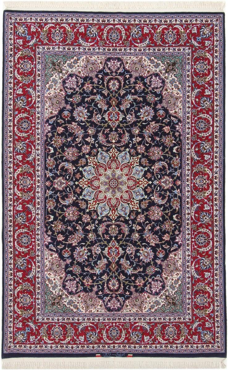 Orientteppich Isfahan Seidenkette 130x202 Handgeknüpfter Trading, Höhe: mm 6 rechteckig, Orientteppich, Nain