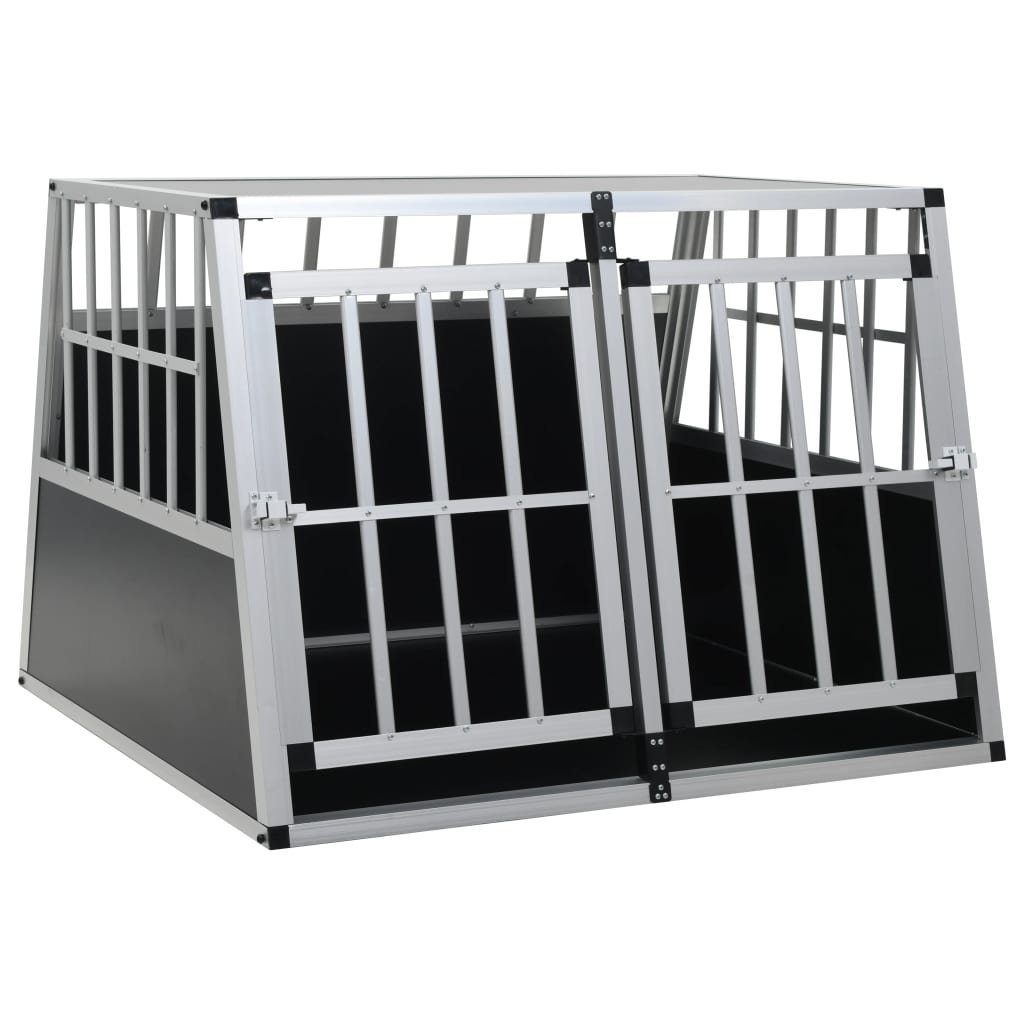 vidaXL Hunde-Transportbox aus Aluminium in schwarz, silber