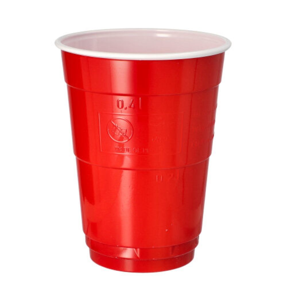 Starpak Becher 10 Bierbecher, PS 0,4 l Ø 9,5 cm · 12 cm rot/weiss