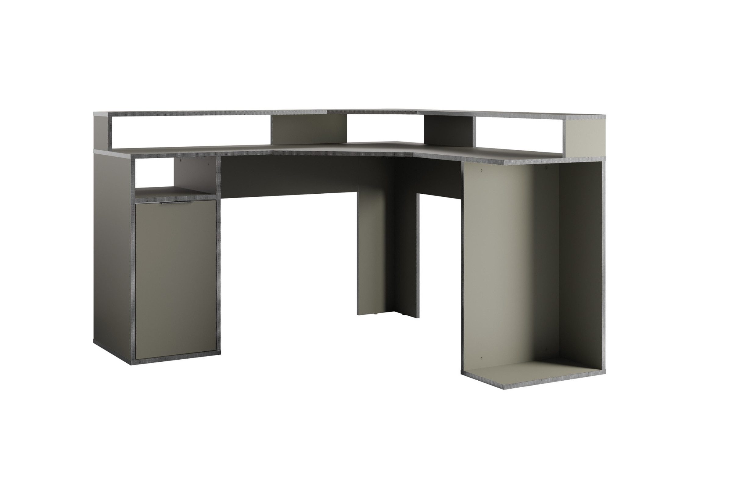 Deine Möbel 24 Gamingtisch KARO L platzsparender Gaming- & Schreibtisch mit Stauraum (Set, 1-St., Jugendschreibtisch), Eckschreibtisch Schreibtisch in Graphit