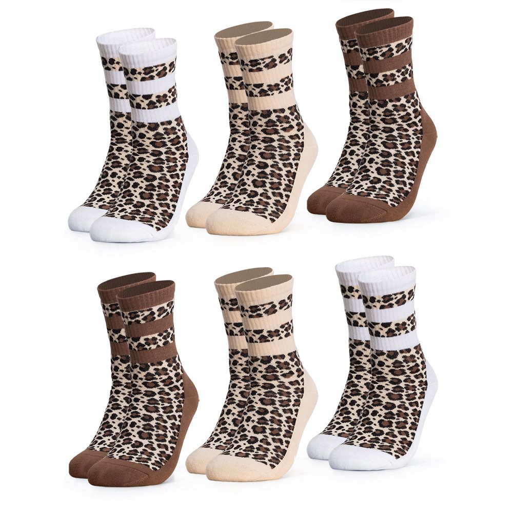 OCCULTO Tennissocken Damen Leoparden Muster Tennis günstig online kaufen