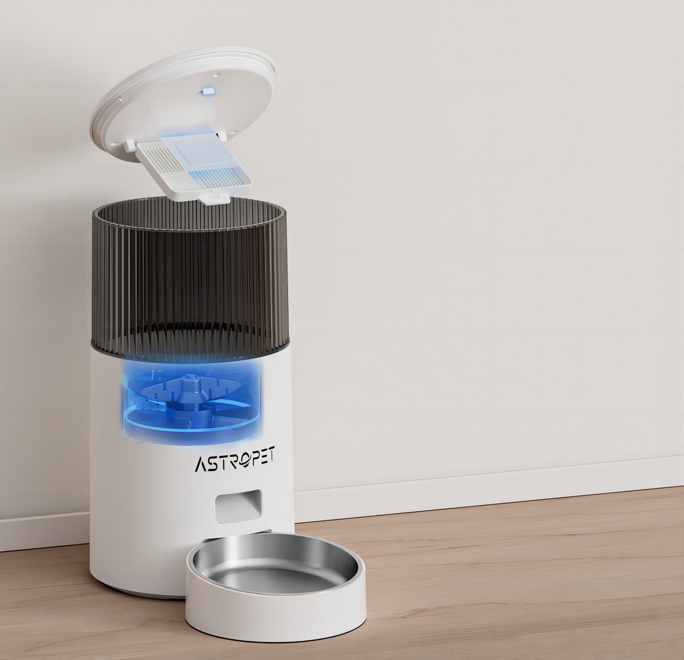 Thumbnail - AstroPet Katzen-Futterautomat 2.5L mit Edelstahl Futternapf, APP Steuerung, Futtermangel Erinnerung