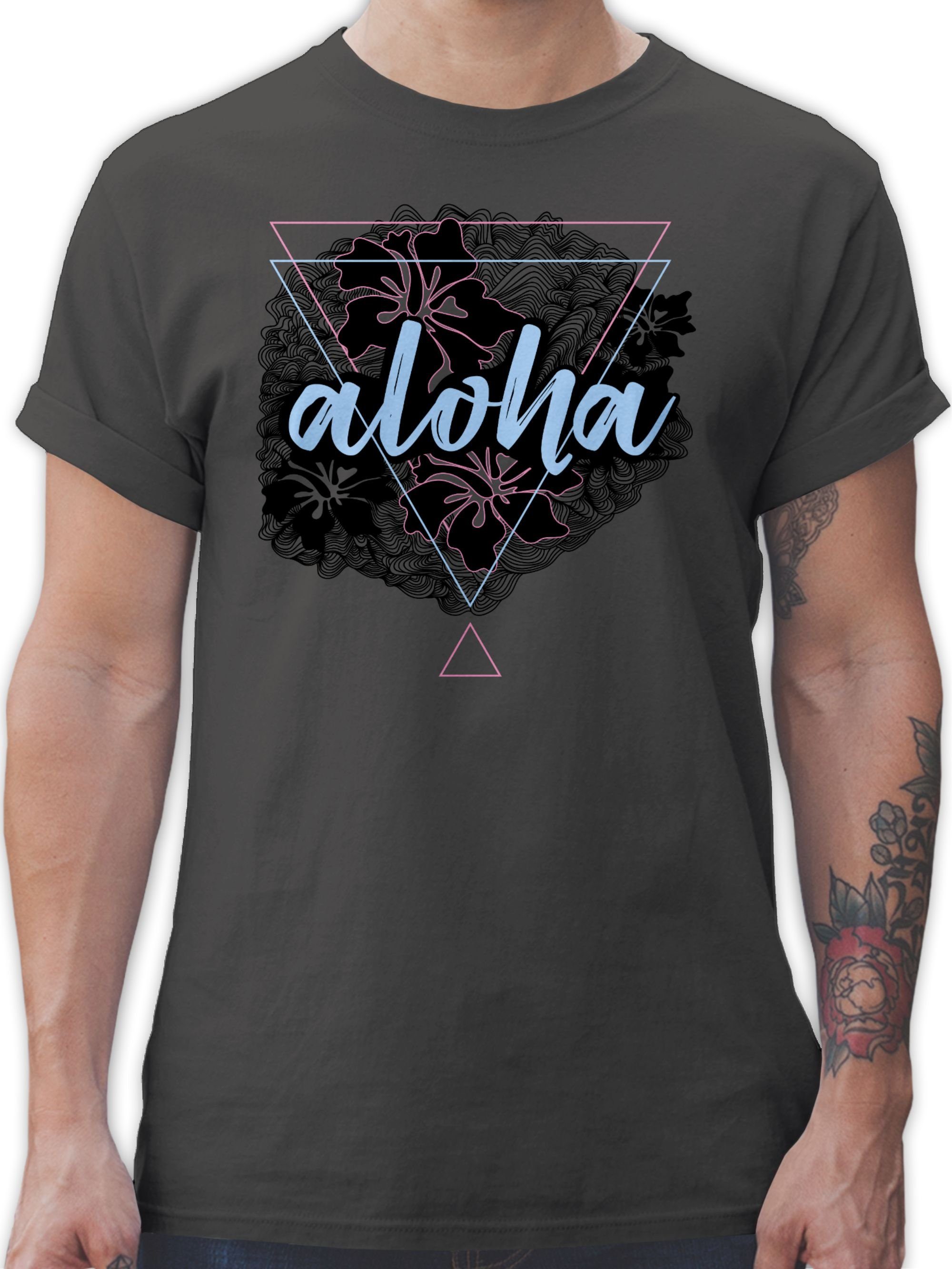 Shirtracer T-Shirt Aloha Sommerurlaub Herren 1 Dunkelgrau