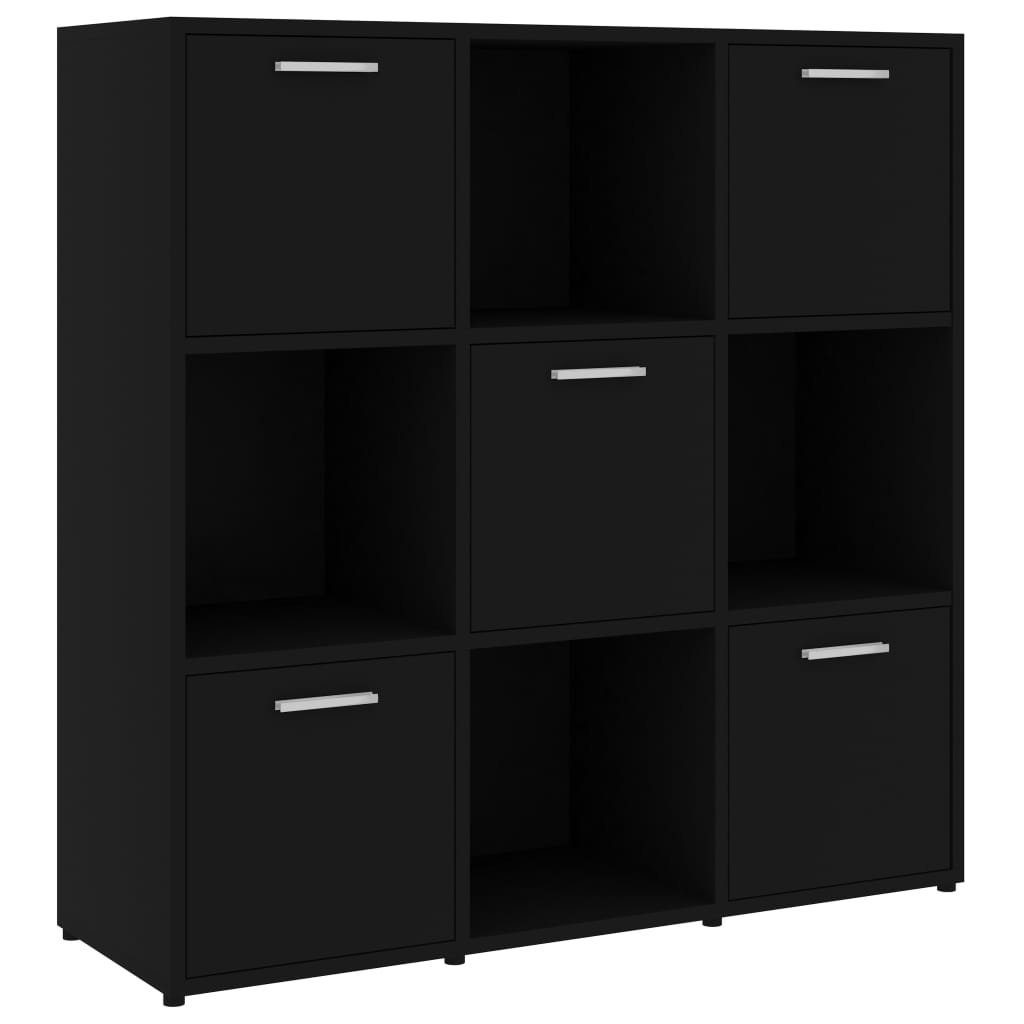 furnicato Bücherregal Schwarz 90x30x90 Holzwerkstoff cm