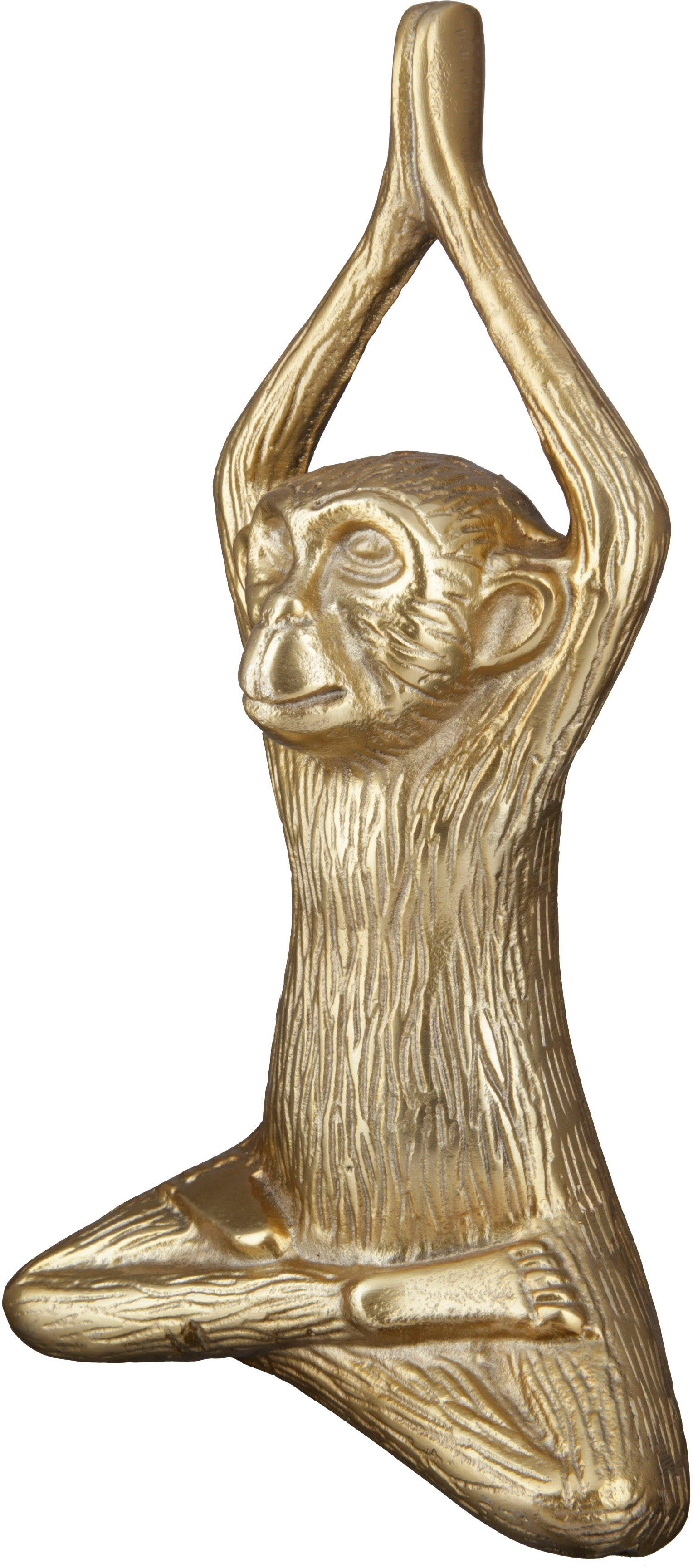(1 Tierfigur goldfarben GILDE Monkey Skulptur St)