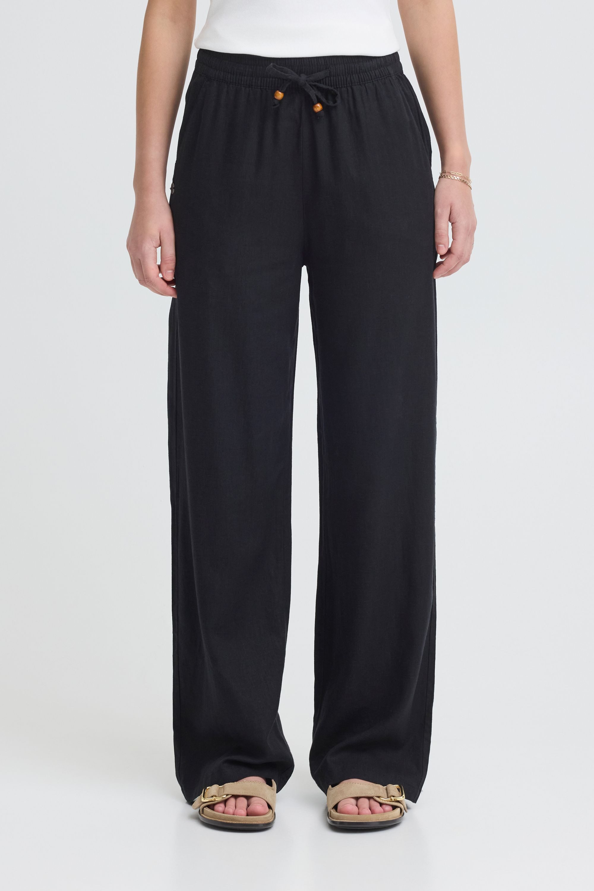 OXMO Leinenhose OXAlfa Lockere Leinen-Mix-Hose - Loose Fit
