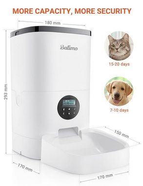 ANTEN Futterautomat 4L Automatischer Futterspender Katze & Hund Pet Feeder mit Timer, bis zu 4 Mahlzeiten am Tag/Ton-Aufnahmefunktion