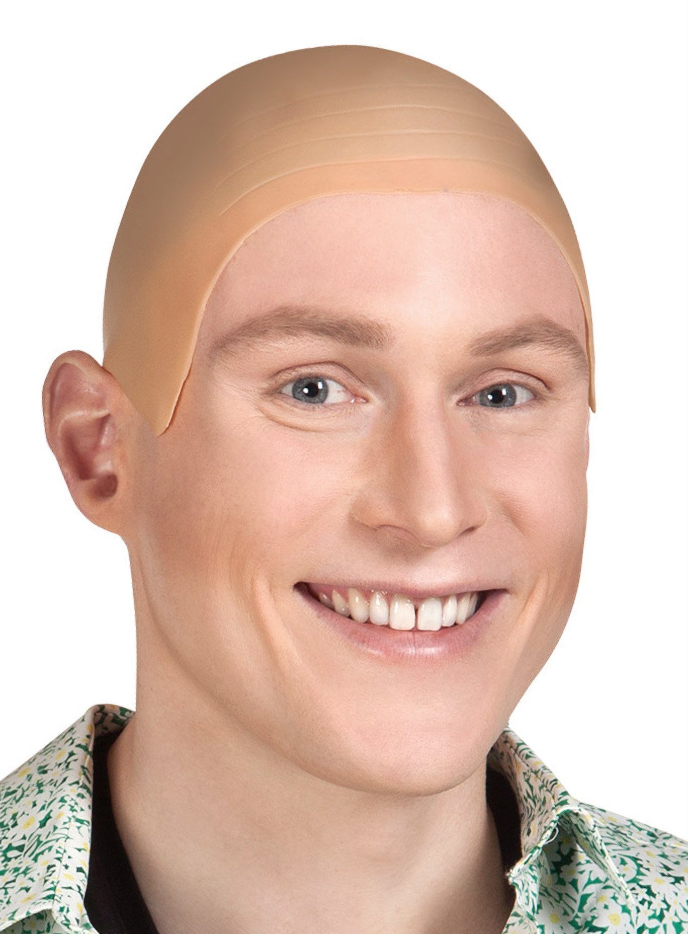Alaoo Glatzkappe Set 3-teilig - Latex Glatzenkappe Mit Haarnetz & Sonnenbrille