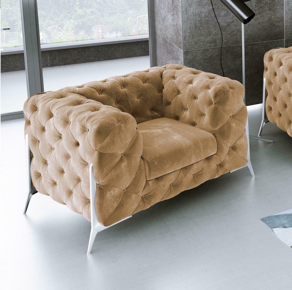 Lounge Polster Sessel Braun Luxus Sitzer Made in JVmoebel Sofa Europe Chesterfield, Design