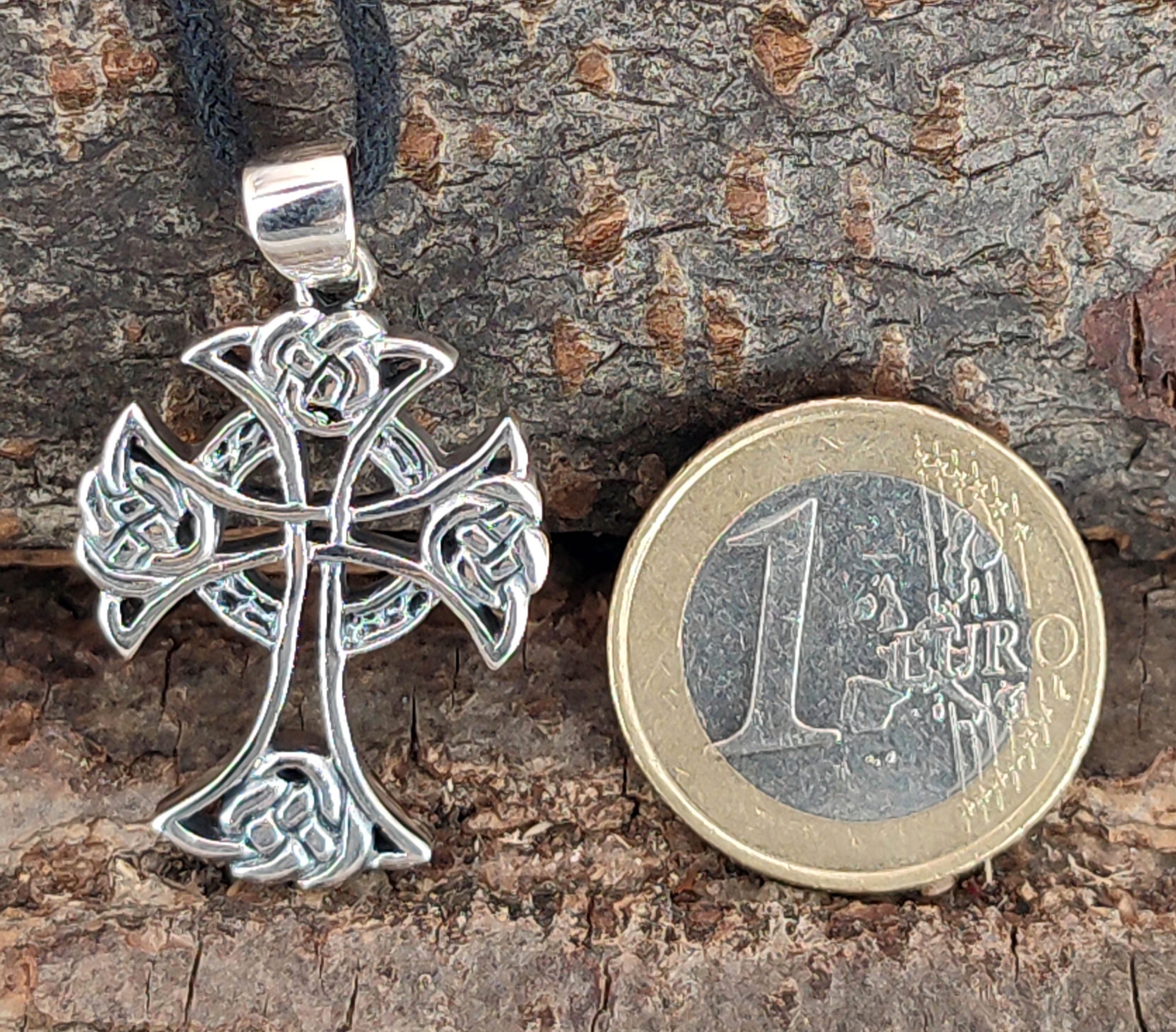 Silber of keltisches 925 Kettenanhänger Kiss Kelten Keltenkreuz Kreuz Leather