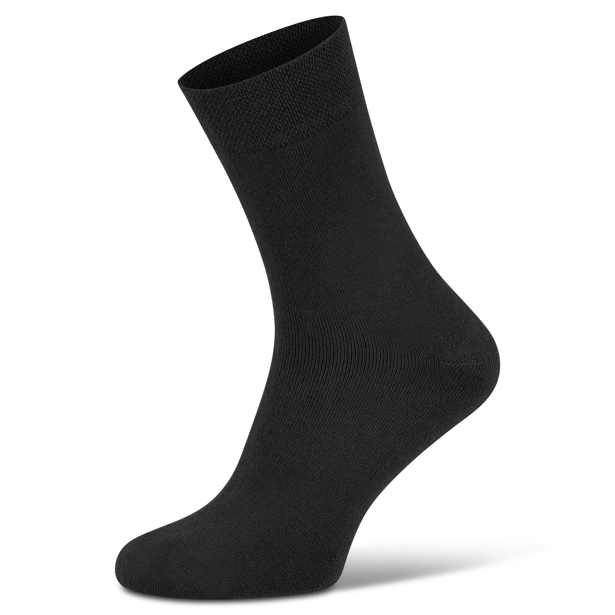 footart Thermosocken Bambus Viskose warmes Vollfrottee druckfrei ohne Gummi schwarz (2er Pack) atmungsaktiv, feuchtigkeitsableitend