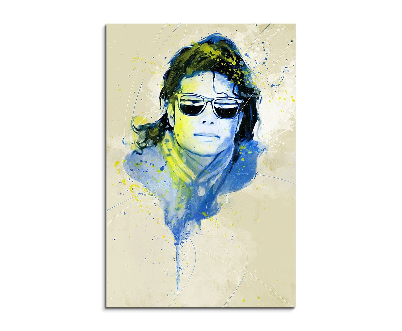 Leinwandbild Michael Jackson II Aqua 90x60cm Wandbild Aquarell Art