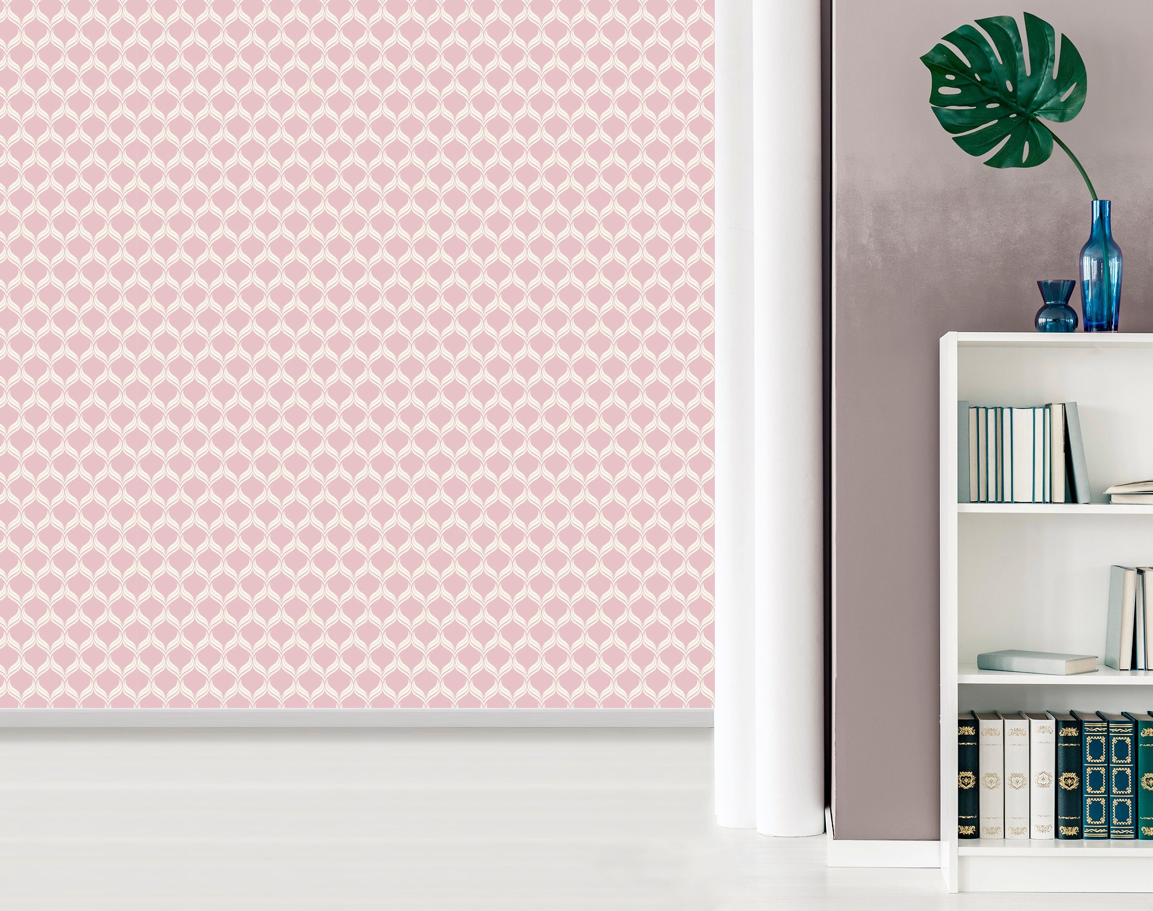 queence Vinyltapete Gerda, glatt, Antikoptik, Barock, Kunst, bedruckt, 90x250cm, selbstklebend, kinderleichte Anbringung, Sticker