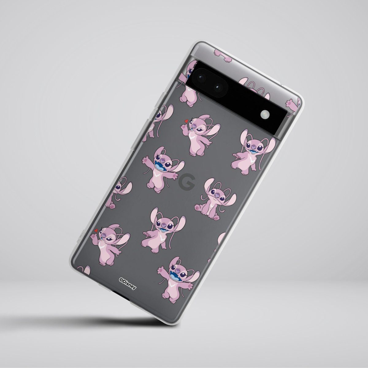 DeinDesign Handyhülle Lilo & Stitch Engel Disney Angel Faces Pattern Transparent, Google Pixel 6a Silikon Hülle Bumper Case Handy Schutzhülle