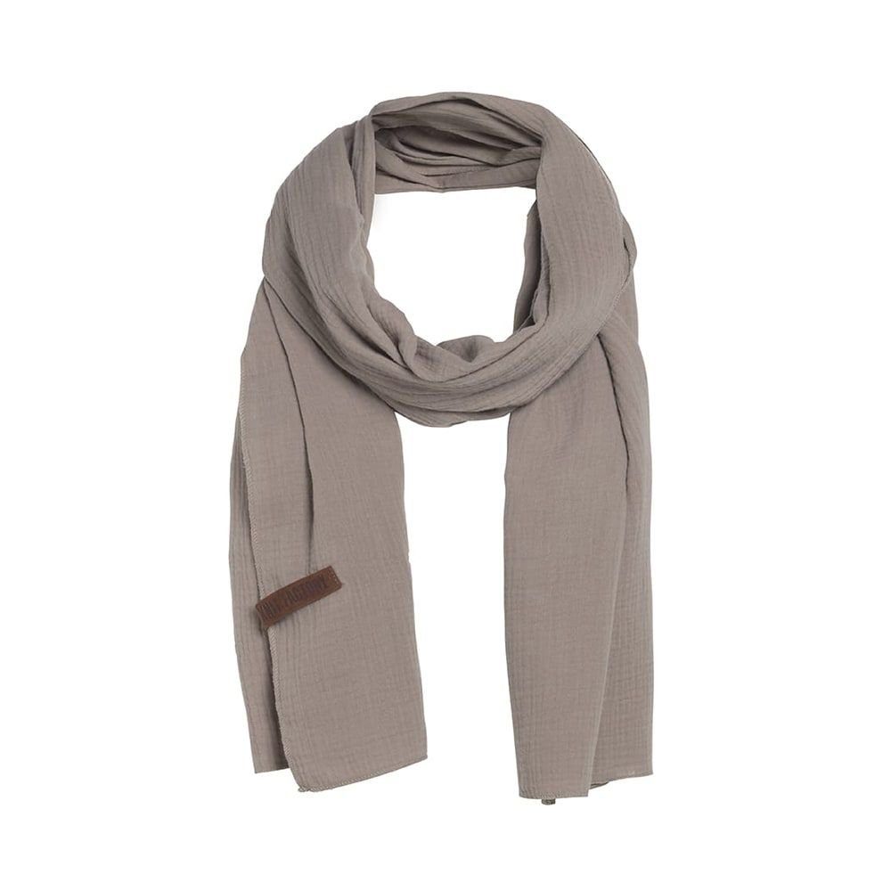 Knit Factory Schal Knit Factory Liv Schal 200x40 Beige 200 x 40 cm Beige, (1-St), Schal Strickschal Umhängetuch Tuch Strickware