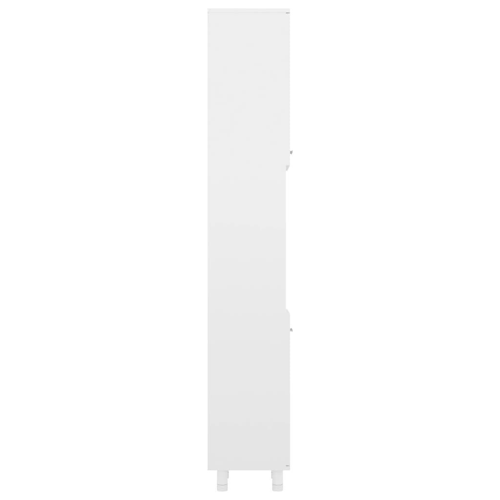 30x30x179 vidaXL Hochglanz-Weiß Badezimmerschrank Holzwerkstoff, Badezimmer-Set (1-St) cm