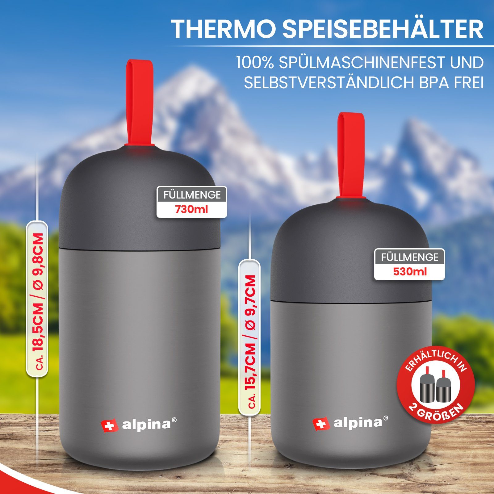 Alpina Becher Thermobehälter Thermobecher Thermo