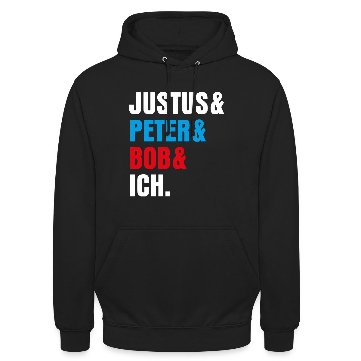 Spreadshirt Hoodie Die Drei ??? Justus& Peter& Bob& Ich Unisex Hoodie (1-tlg)
