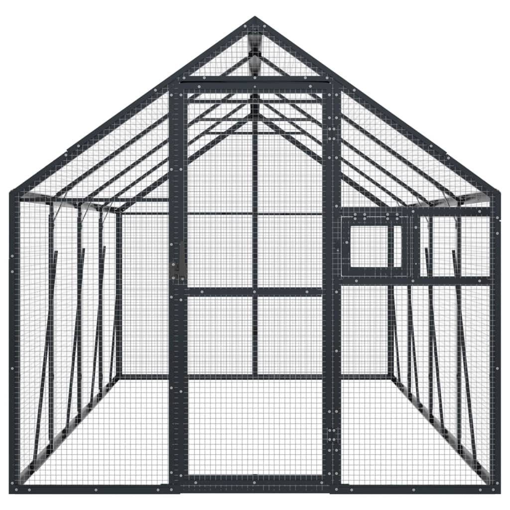 vidaXL Voliere 179 x 4 x 185 m Käfig Gehege Aussen Vogelkäfig Anthrazit 1,79x4x1,85 m